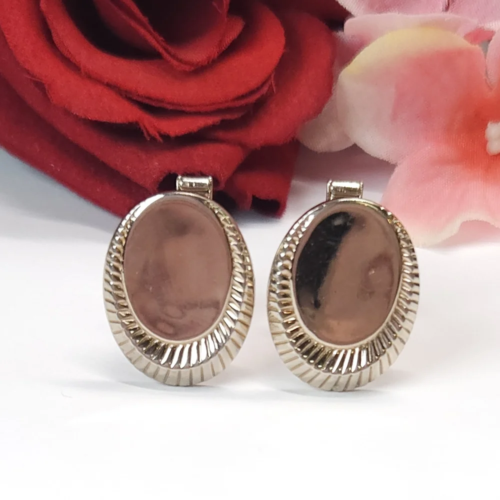 Vintage Geometric Gold Plated Cuff Links